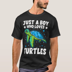 Just A Boy Who Loves Turtles Lover Gifts Sea Ocean T-Shirt