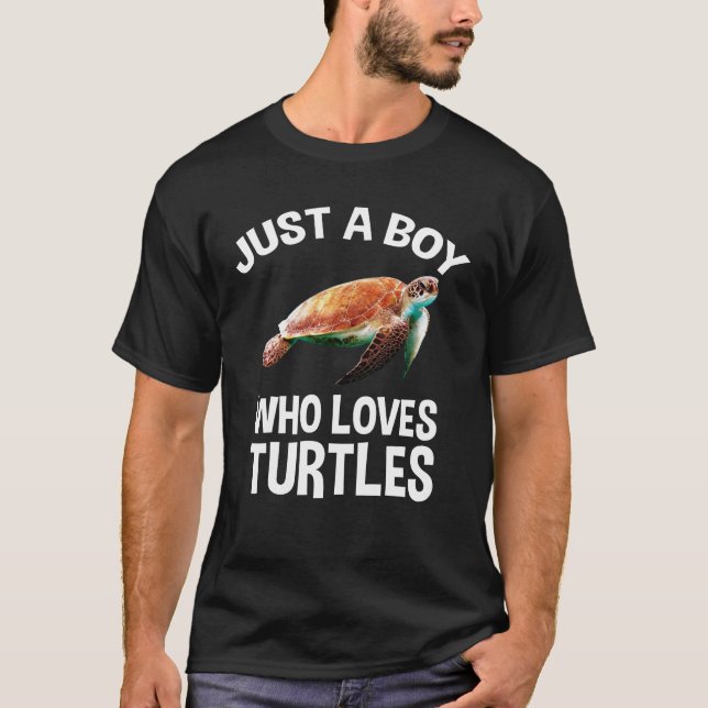 Just A Boy Who Loves Turtles T-Shirt (Front)