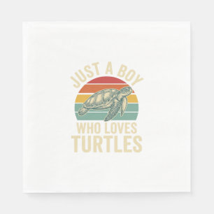Just a Boy Who Loves Turtles Vintage Turtle Shirt_ Napkin