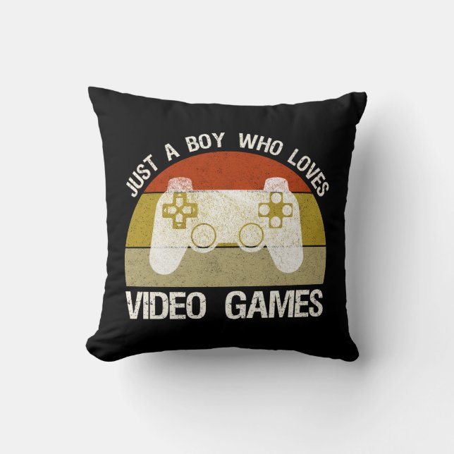 Just A Boy Who Loves Video Games Cushion (Front)