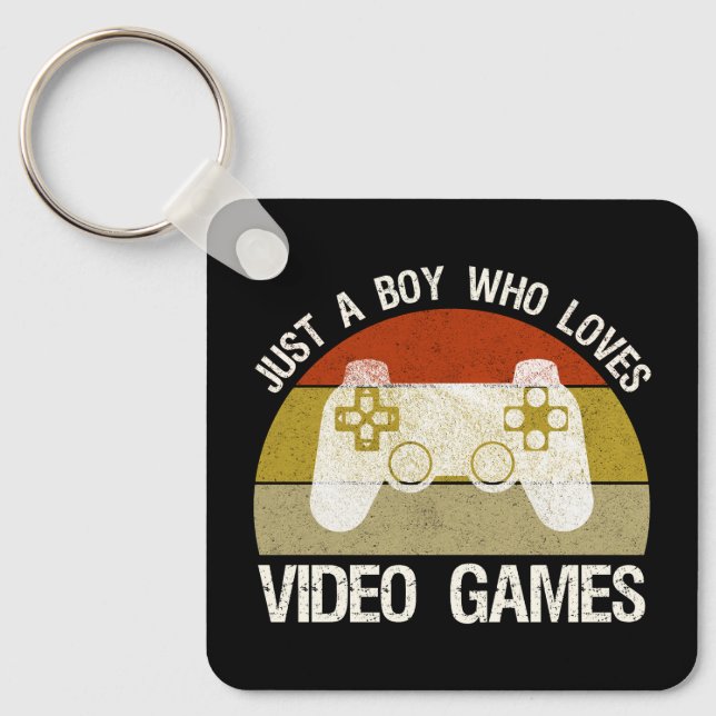 Just A Boy Who Loves Video Games Key Ring (Front)