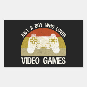 Just A Boy Who Loves Video Games Rectangular Sticker