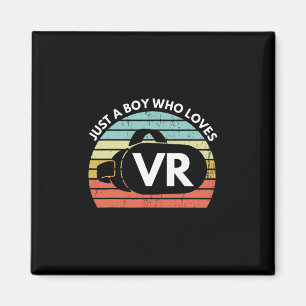 Just A Boy Who Loves Vr Funny Virtual Reality Athl Magnet