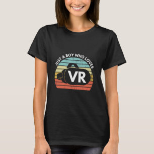 Just A Boy Who Loves Vr Funny Virtual Reality Athl T-Shirt