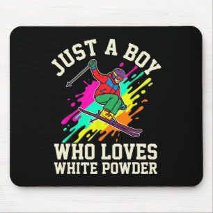 Just A Boy Who Loves White Powder Snow Winter Snow Mouse Pad