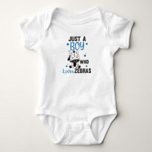 Just A Boy Who Loves Zebras Love Sweet Animals Baby Bodysuit