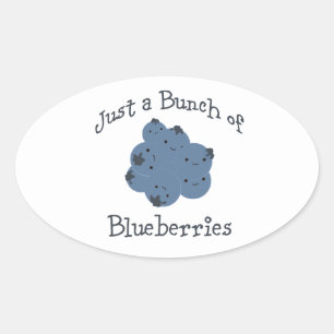 Just a bunch of blueberries oval sticker