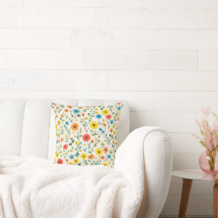 Just a Bunch of Happy Lil' Flowers Cushion