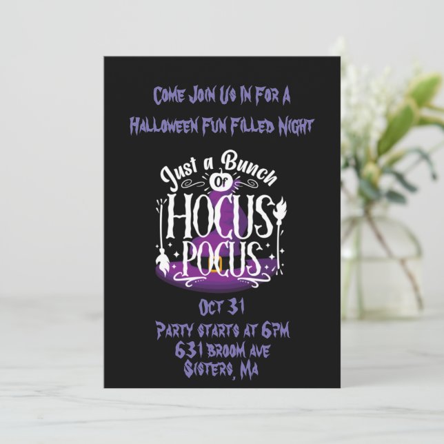 Just A Bunch Of Hocus Pocus Halloween Invitation (Standing Front)