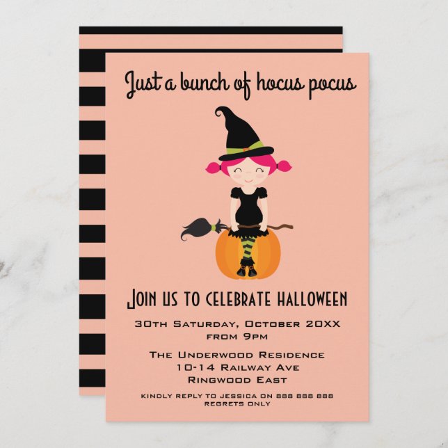 JUST A BUNCH OF HOCUS POCUS INVITATION (Front/Back)