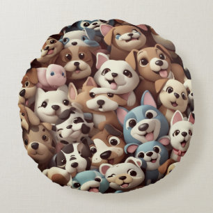 Just a bunch of puppies round cushion