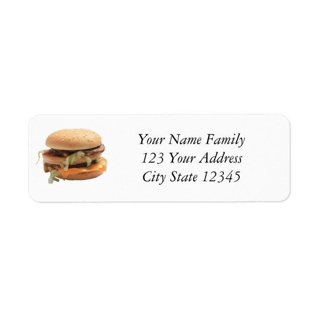 Just a classic hamburger return address label (Front)