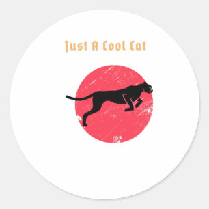 Just a Cool Cat – Panther Classic Round Sticker