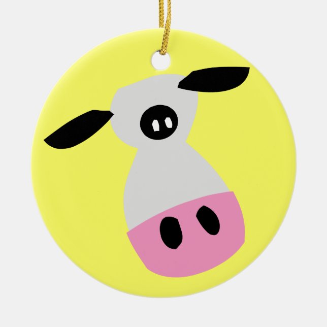 Just a Cow Ceramic Ornament (Front)