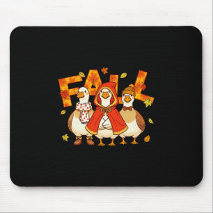 Just A Cozy Goose Trio Fall Vibes Autumn Pumpkin  Mouse Pad