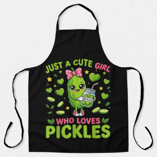 Just A Cute Girl Who Loves Pickles Apron