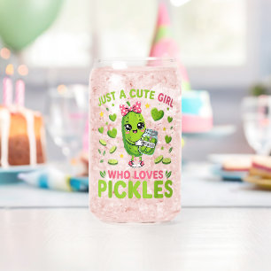 Just A Cute Girl Who Loves Pickles Can Glass