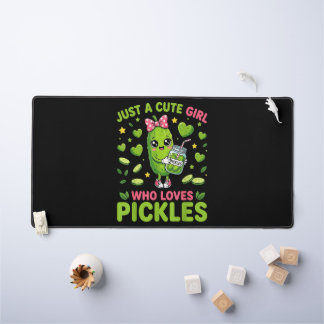 Just A Cute Girl Who Loves Pickles Desk Mat