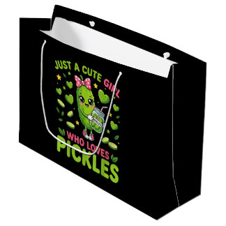 Just A Cute Girl Who Loves Pickles Large Gift Bag