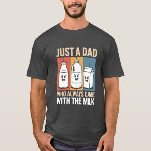 Just a Dad Milk Retro Vintage Funny Father's Day T-Shirt