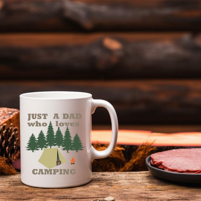 Just a dad who loves camping and hiking coffee mug (Creator Uploaded)