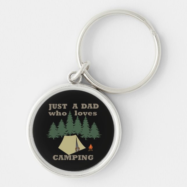 just a dad who loves camping and hiking key ring (Front)