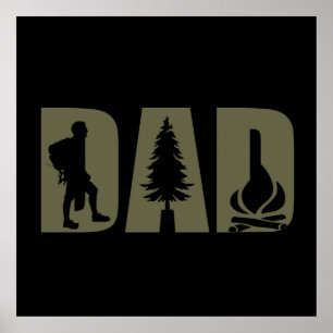 just a dad who loves camping and hiking poster