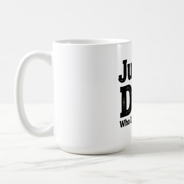 Just a Dad Who Loves Donuts – Funny Dad Mug Design (Left)