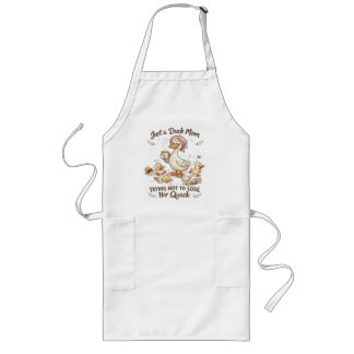 Just a Duck Mum Trying Not to Lose Her Quack Funny Long Apron