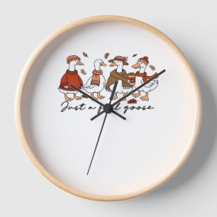 Just a Fall Goose Classic T-Shirt Clock