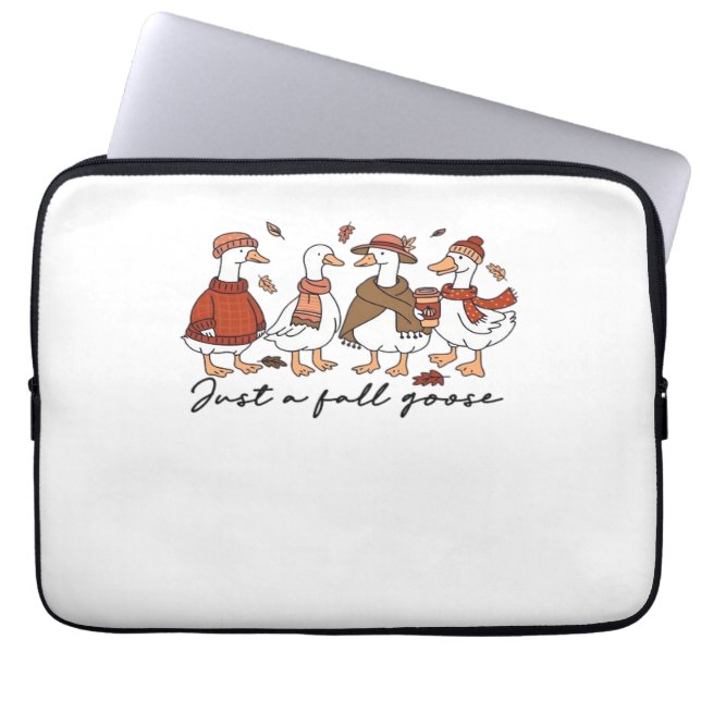Just a Fall Goose Classic T-Shirt Laptop Sleeve (Front)