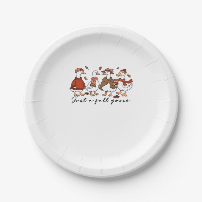 Just a Fall Goose Classic T-Shirt Paper Plate (Front)
