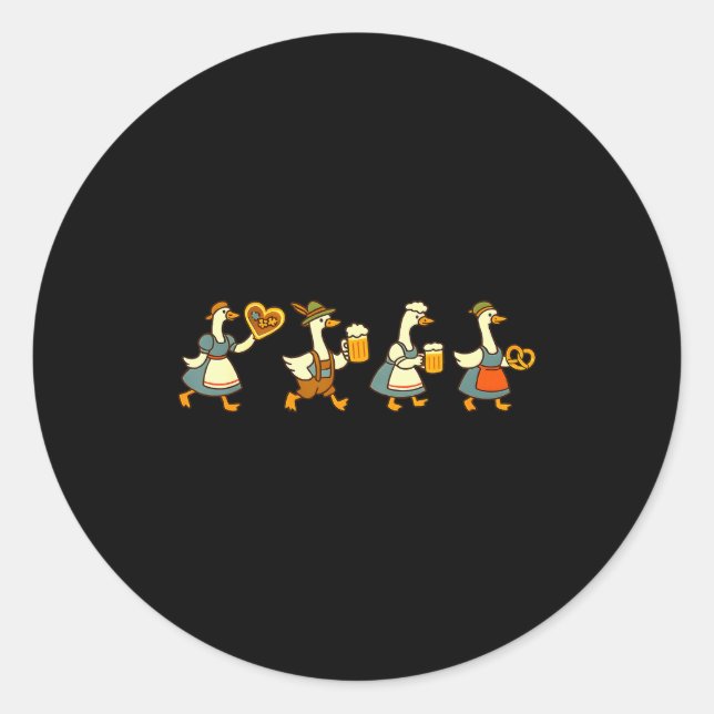 Just A Fest Goose German Beer Prost Drinking  Classic Round Sticker (Front)