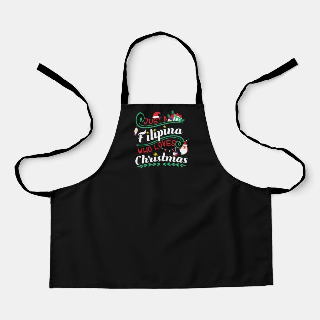 Just a Filipina Who Loves Christmas Apron (Front)