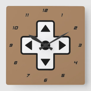 Just a Fun Old Arcade Game Controller Square Wall Clock