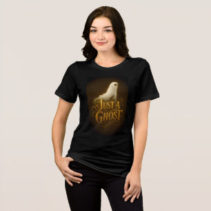 Just a Ghost Vintage Halloween Art Tri-Blend Shirt