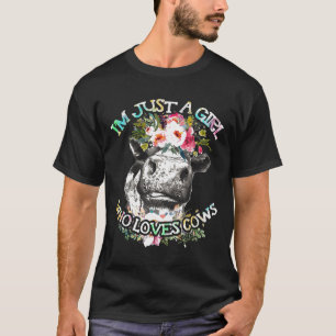 Just A Gigl Who Loves Cows Farm Women Cow T-Shirt
