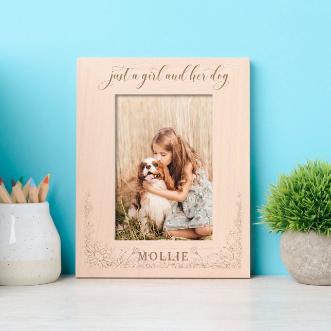 Just a Girl and Her Dog Floral Photo Etched Frames (Creator Uploaded)