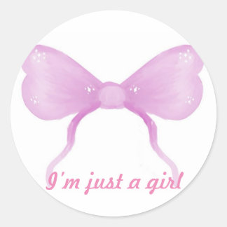 Just a girl bow sticker