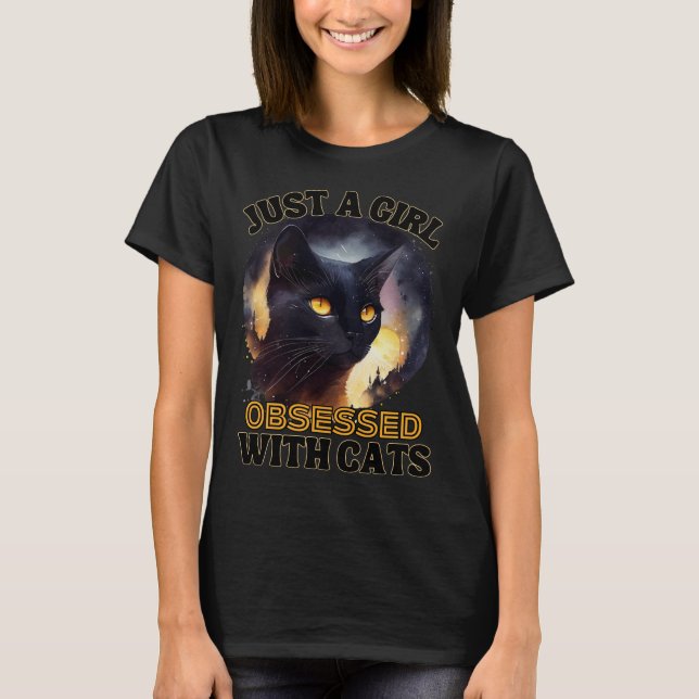 Just A Girl Cat T-Shirt (Front)