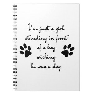 Just a Girl Dog Lover Dog Mum Cute Funny Quote Notebook