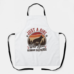 Just A Girl German Shepherd Vintage Dog Lover Desi Apron