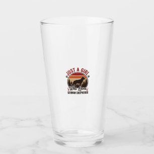 Just A Girl German Shepherd Vintage Dog Lover Desi Glass