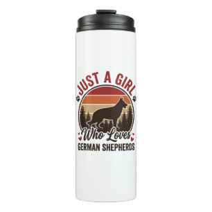 Just A Girl German Shepherd Vintage Dog Lover Desi Thermal Tumbler