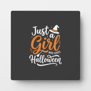 Just A Girl Halloween Vector Art Plaque