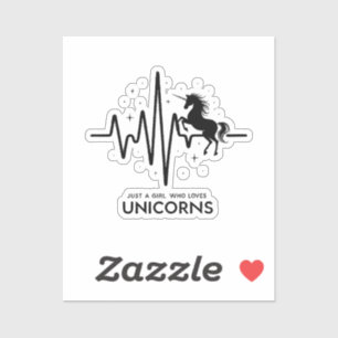 Just A Girl Love for Unicorns Heartbeat