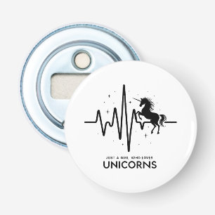Just A Girl Love for Unicorns Heartbeat Bottle Opener