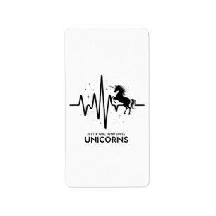 Just A Girl Love for Unicorns Heartbeat Label