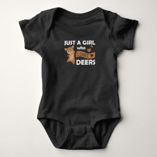 Just A Girl Loves Deers - Sweet Animals Deer Baby Bodysuit