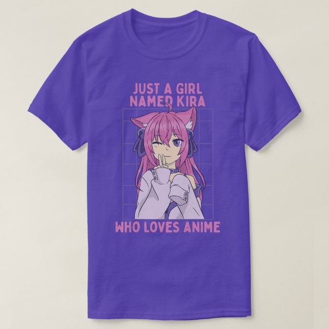Just A Girl Named Kira Who Loves Anime Personalize T-Shirt (Design Front)